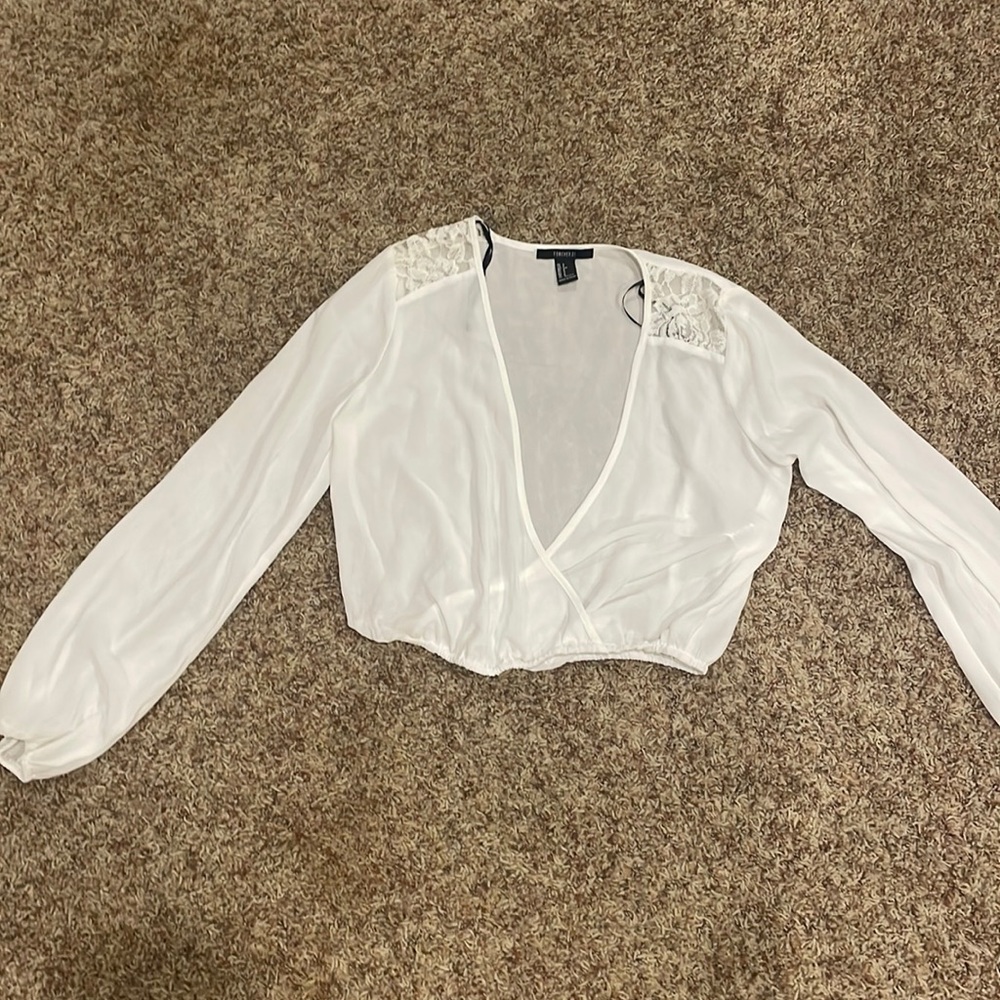 Forever 21 size small white flowy top
